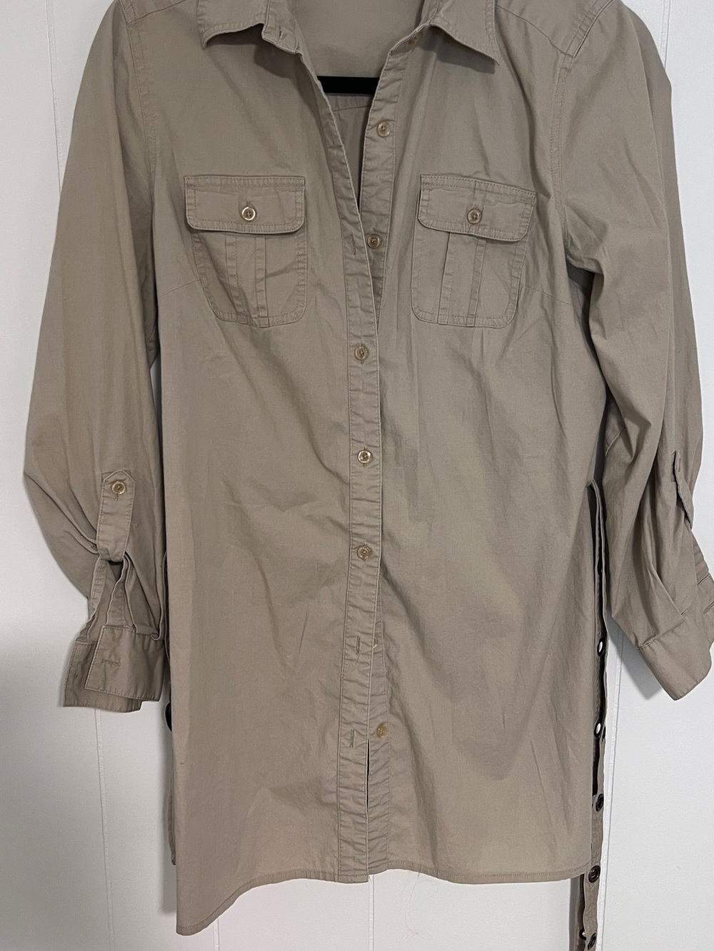 Women’s Lightweight Button-Up Jacket - Beige